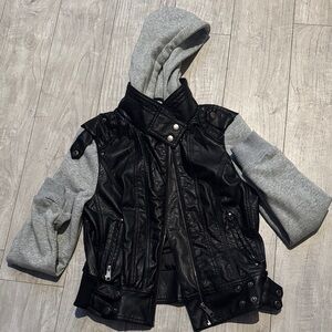 Last Kiss Black and Gray Leather Jacket